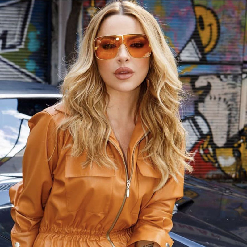 Cross-Border New Steampunk European and American Cross-Border One-Piece Sunglasses for Men and Women, Fashionable Large Frame Four-Lens Surrounded Sunglasses