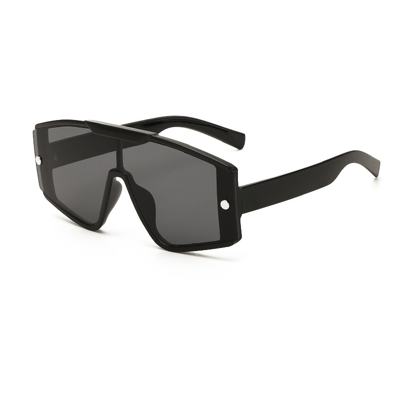 New European and American large frame one-piece sunglasses fashion trend cross-border hot sale sunglasses women’s square meter nail glasses men