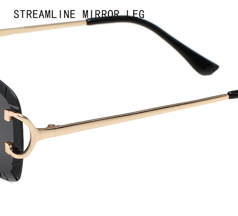 New Arrival Rimless Sunglasses Women’s Small Box Cyber Celebrity Gradient Sunglasses Fashion Street Photoshoot Ins Cross-Border Glasses
