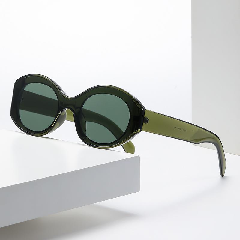 New round-shaped sunglasses for men and women, fashionable driving sunglasses with narrow frames, retro-style sunglasses for women, high-end sunglasses that make the face look smaller.