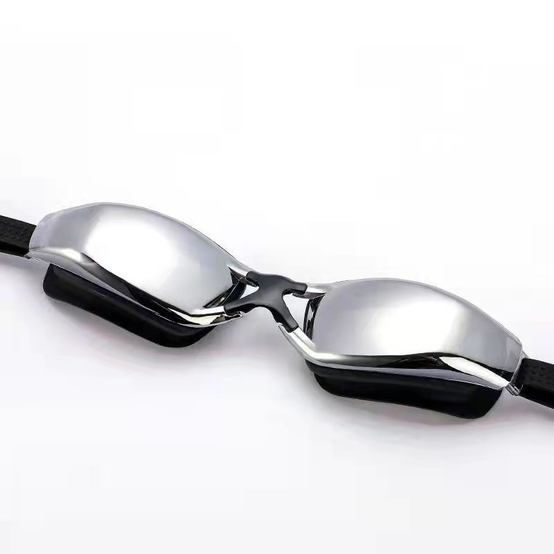 Genuine Flying Goggles Men’s and Women’s Large Frame Electroplated Myopia Swimming Glasses Flat Light Swimming Glasses Waterproof Anti-fog HD