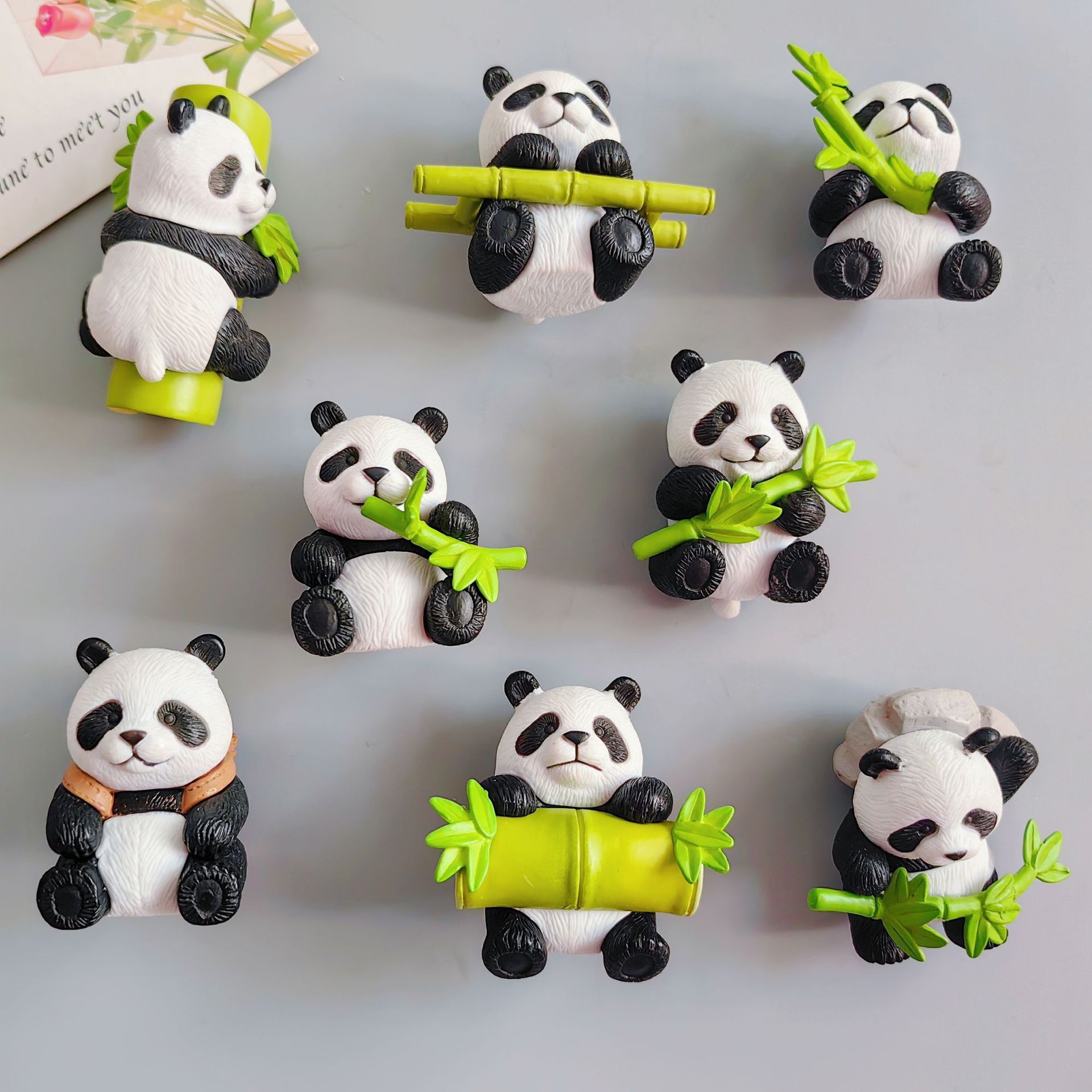Cartoon 3D Stereo Artificial Panda Refrigerator Magnet Home Creative Magnetic Decoration Travel Souvenir Cute Magnetic Sticker
