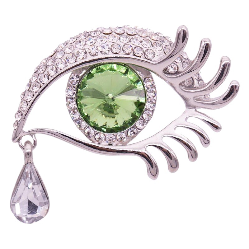 Crystal star with angel tears brooch Diamond big eyes long eyelashes corsage factory direct wholesale