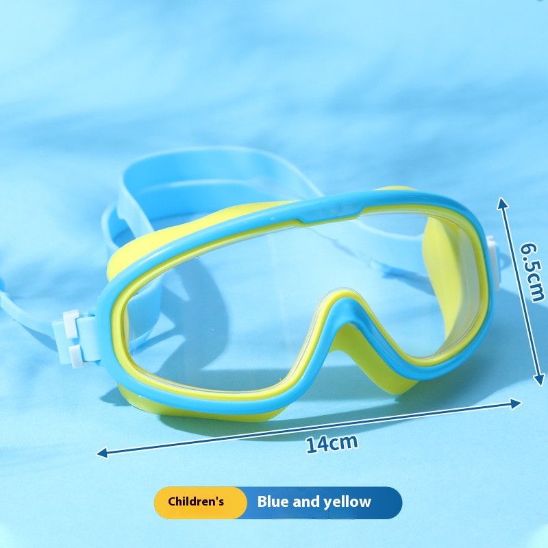 Adult large frame swimming goggles waterproof anti-fog HD swimming glasses conjoined earplugs silicone children swimming goggles wholesale