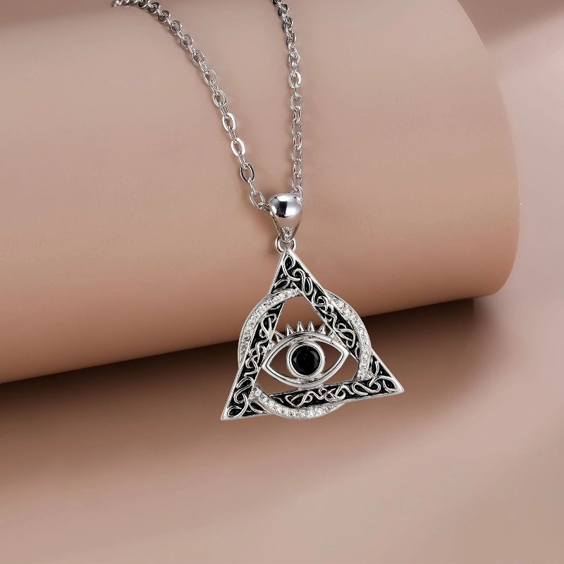 Jewelry  European and American Necklace Triangle Devil’s Eye Pendant Jewelry