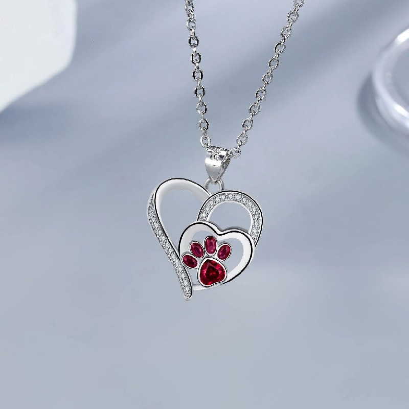 Explosions Jewelry Personality Design Paw Print Necklace Women’s Love  Jewelry