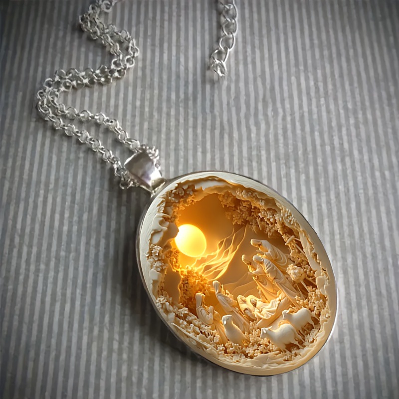 Elegant oval pendant necklace with maternal radiance