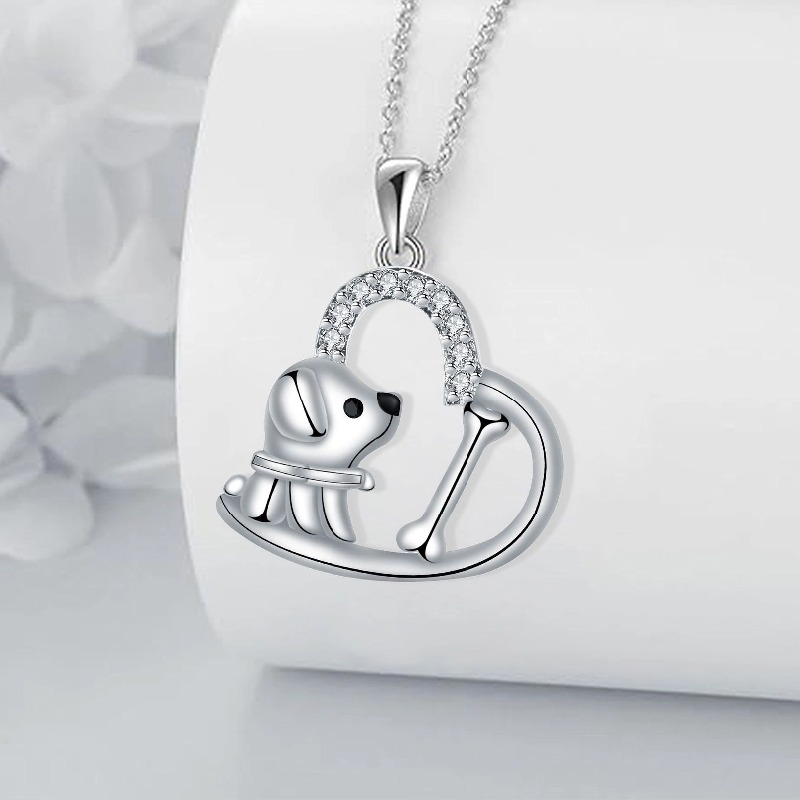 Hot-Selling Jewelry New Product Heart-Shaped Pendant Dog Necklace Fashionable Women's Simple Jewelry
