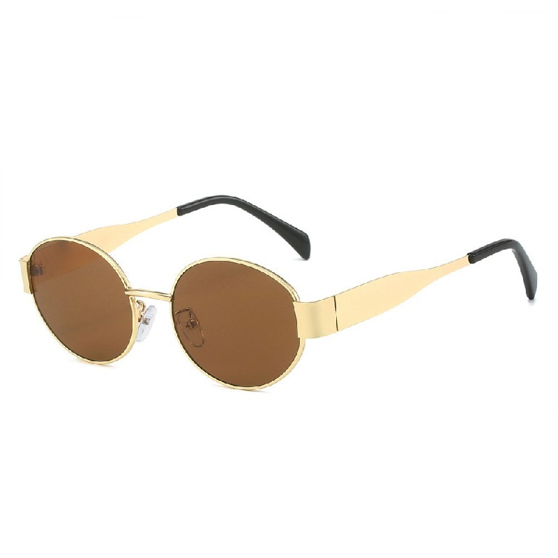 2025 New Arc De Triomphe Same Style Sunglasses for Women Oval French Retro Style Small Frame Fashionable Sunglasses