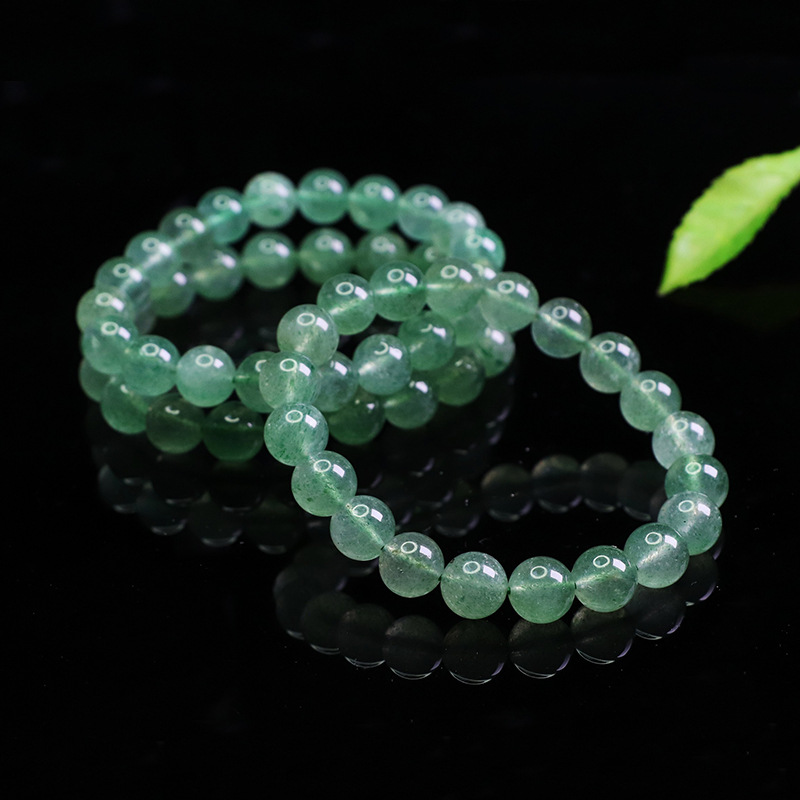 Natural Green Strawberry Quartz Bracelet Green Crystal Bracelet