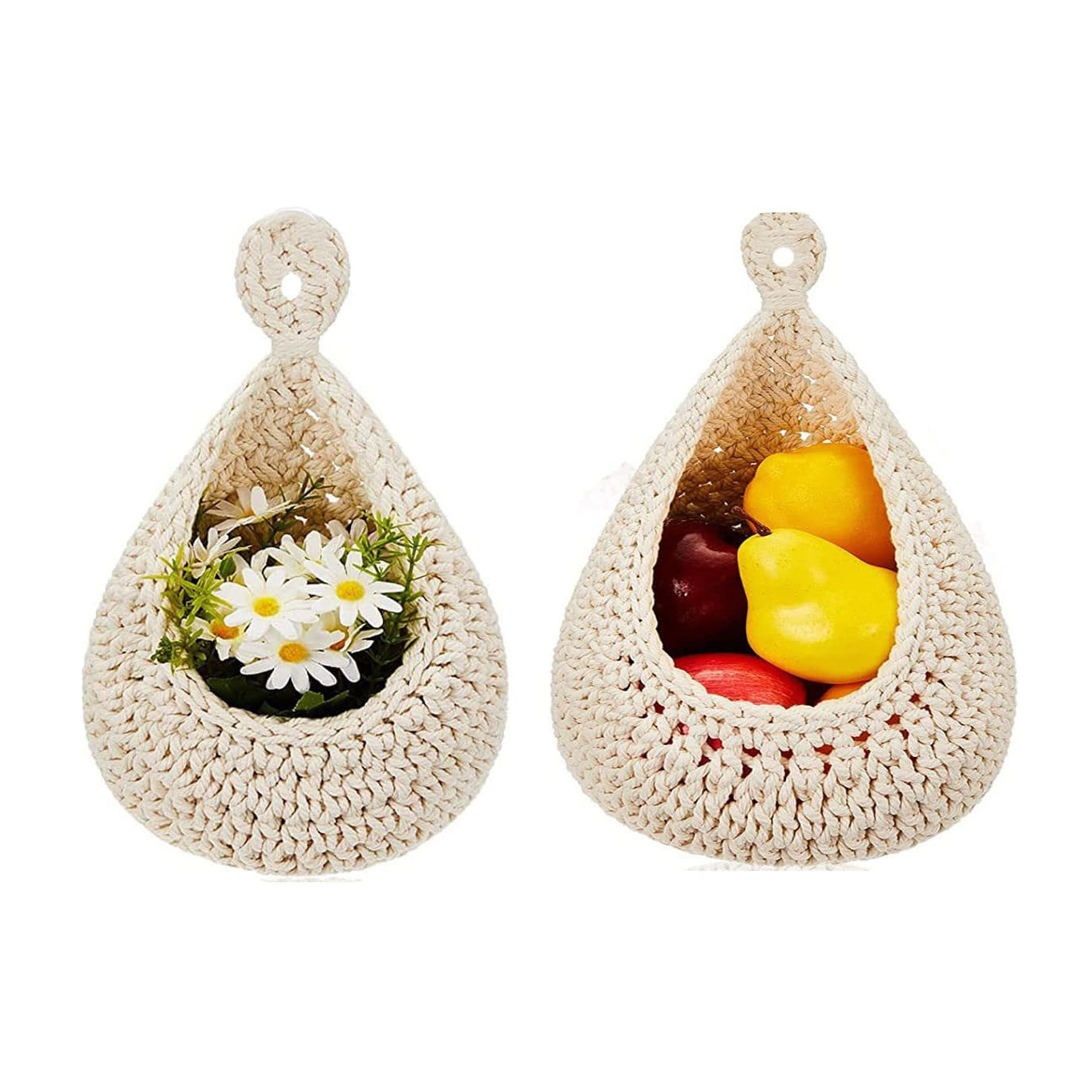 hand-woven fruit storage hanging basket woven net pocket bird's nest drop-shaped fruit storage net pocket