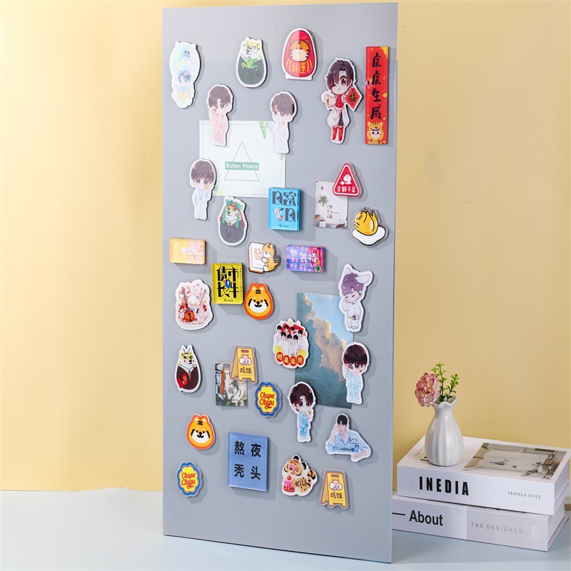 【9 in a set】Acrylic Creative Cartoon Refrigerator Magnet Keychain Stand Pp Clip School Card Star Animation Peripheral Customized Wholesale
